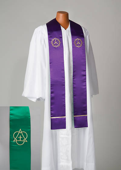 Picture of Reversible Purple/Green Satin Stole