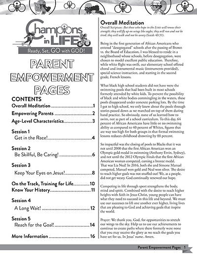 Picture of Vacation Bible School (VBS) 2020 Champions in Life Parent Empowerment Pages