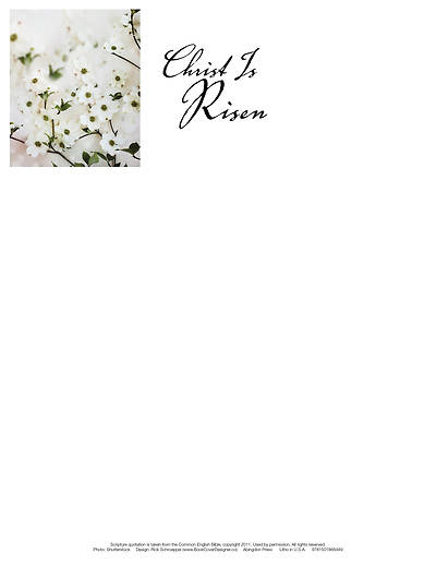 Picture of Christ Is Risen Dogwood Easter Letterhead (Pkg of 50)