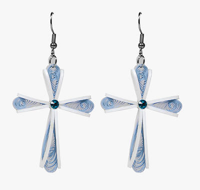 Picture of Handmade Ribbon Cross Earrings - Vietnam