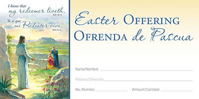Picture of I Know That My Redeemer Liveth Easter Offering Envelope Bilingual