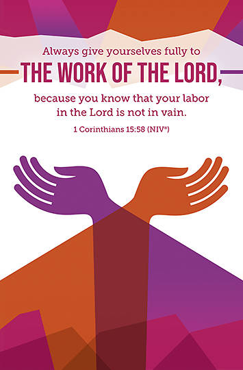 Picture of Hands Drawing Regular Bulletin 1 Corinthians 15:58