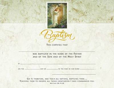 Picture of Baptism Certificate Premium, Gold Foil-Stamped Package of 6