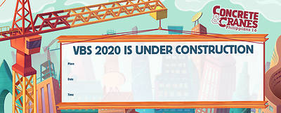 Picture of Vacation Bible School (VBS) 2020 Concrete and Cranes Promotional Banner