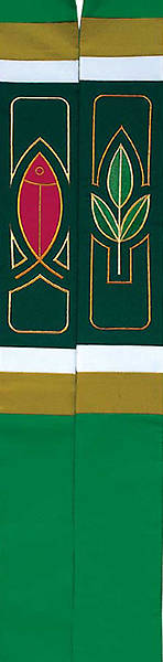 Picture of Green Revelation Series Vine and Fish 110 Stole