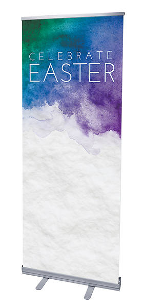 Picture of Celebrate Easter Watercolor Roll-Up Banner with Stand