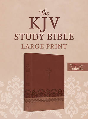 Picture of The KJV Study Bible, Large Print (Indexed) [Rose & Chestnut Cross]