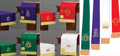 Picture of Reversible Ready-Made Parament Set Purple/Green & Red/White 8-Piece