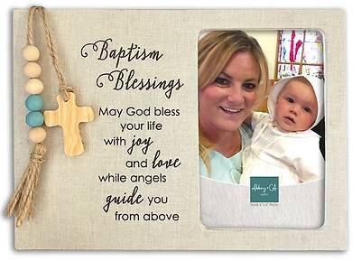 Photo Frame Baptism Blessings Blue