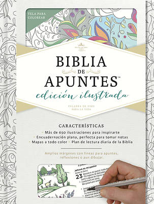 Picture of Rvr 1960 Biblia de Apuntes, Edicion Ilustrada, Blanco En Tela Para Colorear