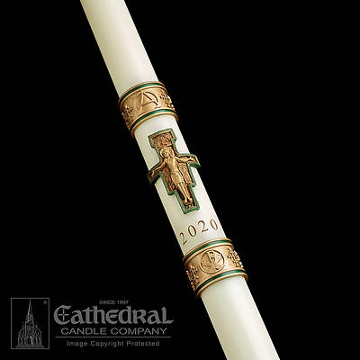 Picture of Cathedral Cross of St. Francis Paschal Candle 3-1/2" x 60"