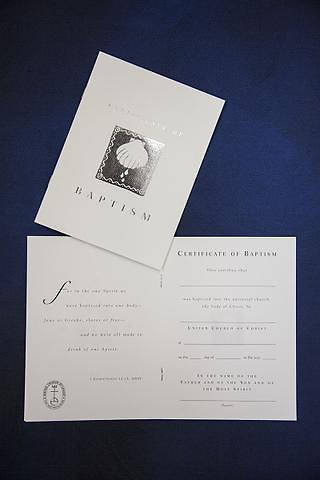 Picture of United Church of Christ Adult Baptism Certificate - Pack of 6