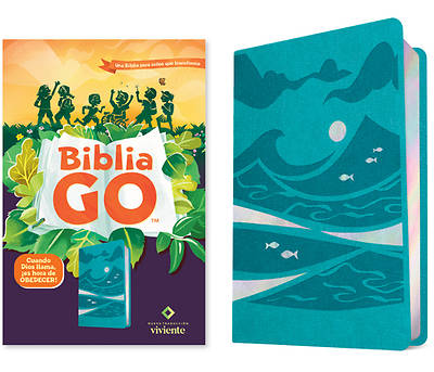 Picture of Biblia Go Para Ninos Ntv Sentipiel Verde Azulado
