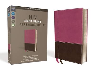 Picture of NIV, Reference Bible, Giant Print, Imitation Leather, Pink/Brown, Red Letter Edition, Comfort Print