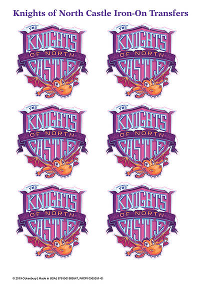 Picture of Vacation Bible School (VBS) 2020 Knights of North Castle Iron-On Transfers (Pkg of 12)