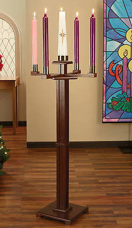 Wooden Advent Wreath - Walnut Stain