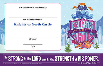 Picture of Vacation Bible School (VBS) 2020 Knights of North Castle Leader Recognition Certificates (Pkg of 12)