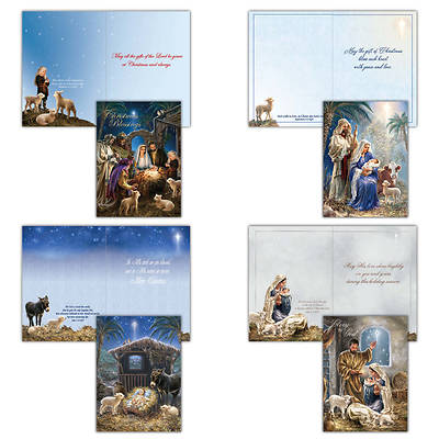 Picture of Holy Night Christmas Gold/Silver Foil Boxed Cards - Box of 12