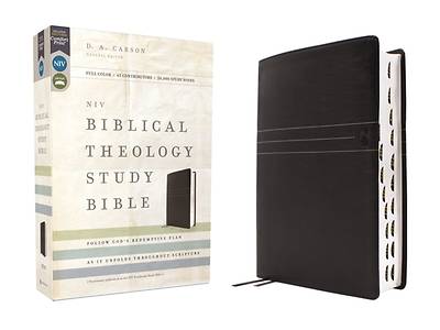 Picture of Niv, Biblical Theology Study Bible (Trace the Themes of Scripture), Leathersoft, Black, Thumb Indexed, Comfort Print