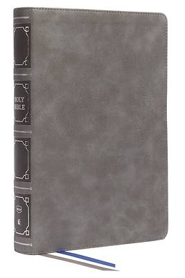 Picture of Nkjv, Reference Bible, Classic Verse-By-Verse, Center-Column, Leathersoft, Gray, Red Letter, Comfort Print