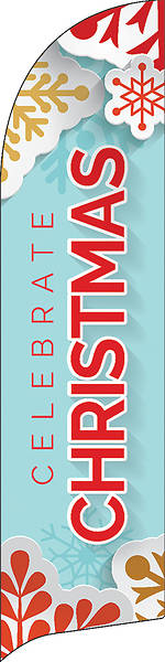 Celebrate Christmas Paper Snowflakes Flag Banner