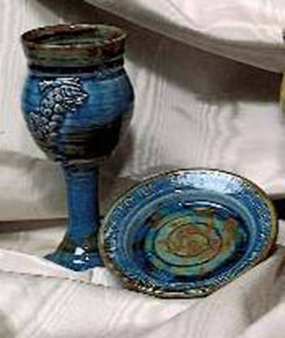 Earthenware Chalice and Paten Set