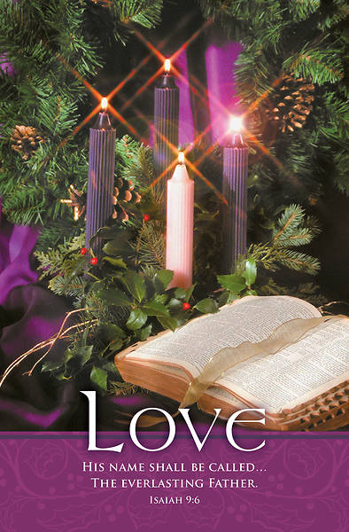 Picture of Love Bible and Wreath Advent Regular Size Bulletin