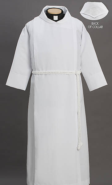 Picture of Mens Wrap Around Alb with Embroidered Collar