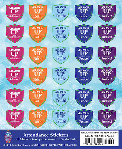 Picture of Vacation Bible School (VBS) 2020 Knights of North Castle Attendance Stickers (Pkg of 24)