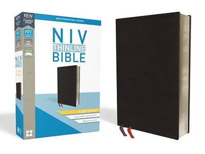Picture of NIV, Thinline Bible, Giant Print, Bonded Leather, Black, Indexed, Red Letter Edition