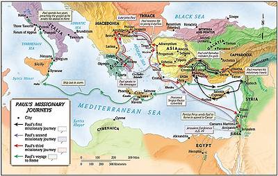 Picture of Paul's Missionary Journeys Map