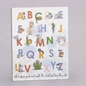 Alphabet Plaque-All Creatures Great And Small (14")