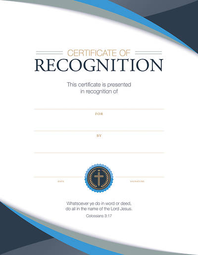 Picture of Recognition Certificate - Col 3:17 Pkg of 6