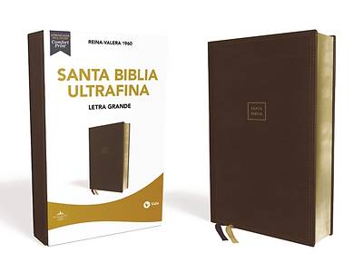 Reina Valera 1960 Santa Biblia Ultrafina Letra Grande, Leathersoft, Café, Edición Letra Roja