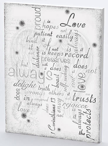 Picture of 1 Corinthians Puzzle Like Wall Plaque 16"