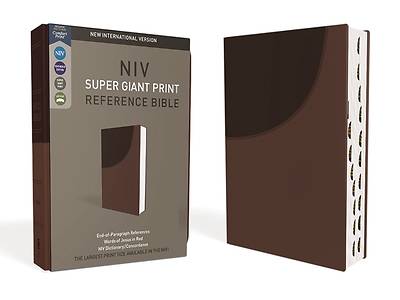 Picture of Niv, Super Giant Print Reference Bible, Leathersoft, Brown, Red Letter, Thumb Indexed, Comfort Print
