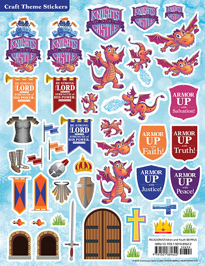 Picture of Vacation Bible School (VBS) 2020 Knights of North Castle Craft Theme Stickers (Pkg of 12)