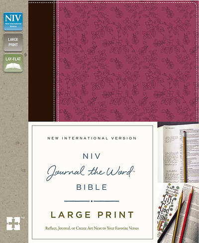 NIV, Journal the Word Bible, Large Print, Imitation Leather, Pink/Brown