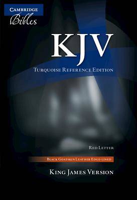 KJV Turquoise Reference Bible, Black Goatskin Leather, Red-Letter Text
