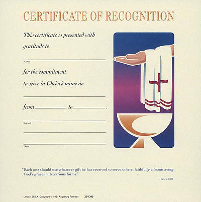 Certificate of Celebration Recognition Package of 12