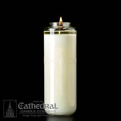 Picture of Cathedral Domus Christi 51% Beeswax 8-Day Glass Bottle Style Sanctuary Light