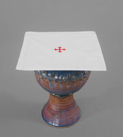Picture of Cambric Linen Chalice Pall with Red Cross - Pack of 3