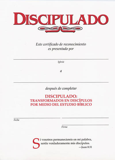 Certificado (Disciple I Spanish Certificate Download)