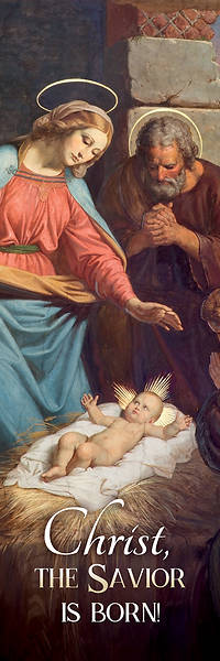 Picture of Christ the Savior is Born Christmas 2' X 6' Fabric Banner