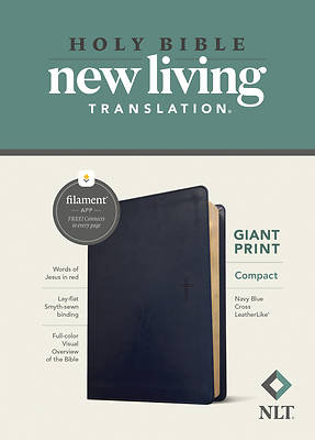 Picture of NLT Compact Giant Print Bible, Filament Enabled Edition (Red Letter, Leatherlike, Navy Blue Cross)