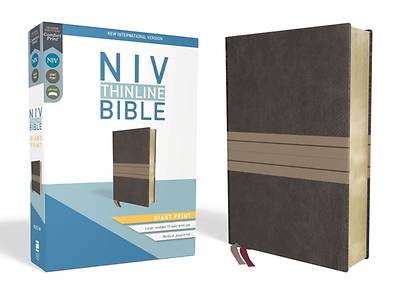 Picture of NIV, Thinline Bible, Giant Print, Imitation Leather, Brown/Tan, Red Letter Edition