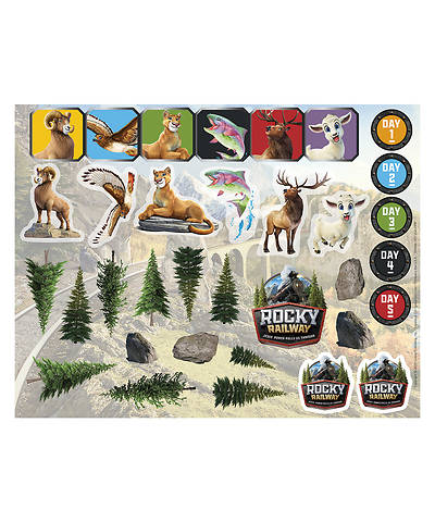 Picture of Vacation Bible School VBS 2021 Rocky Railway Sticker Sheets (pkg. of 10 sheets)