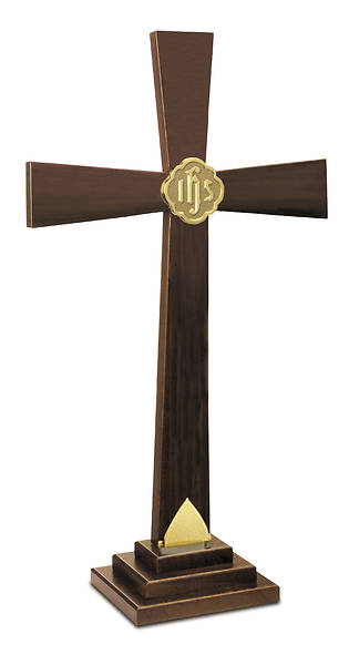 Picture of Artistic RW 022BRW 24" Brass and Walnut Altar Cross