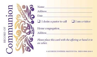 Picture of Record of Communion (Communion Registration Card): (Package of 100)
