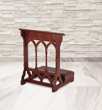 Picture of Gothic Collection Padded Kneeler - Walnut Stain